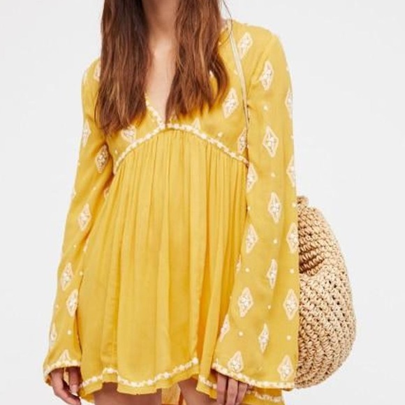 Free People Dresses & Skirts - Free people diamond Embroidery Long Tunic